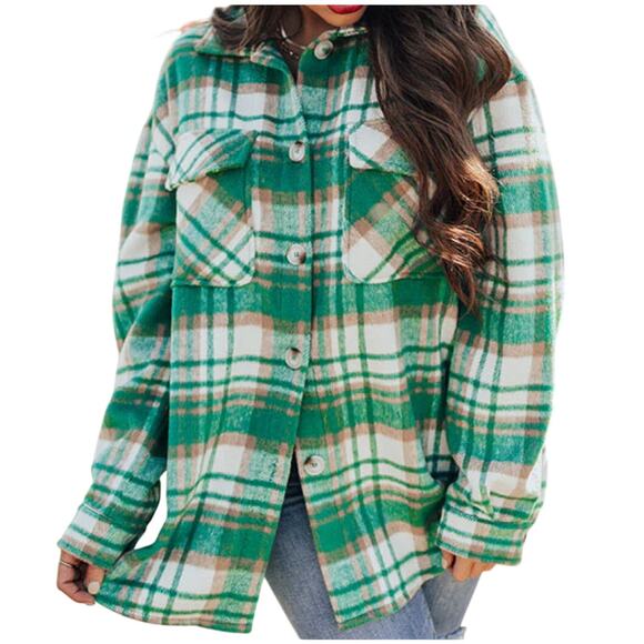 Plaid Shacket Shirt Jacket - Picture 1 of 5